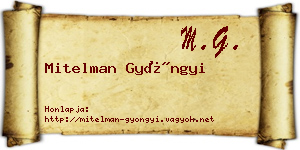 Mitelman Gyöngyi névjegykártya