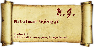 Mitelman Gyöngyi névjegykártya